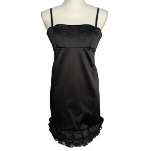 Alice + Olivia Black Satin cocktail Dress